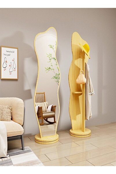 Raffine Mutifunction Irregular Shape Asymmetric Rotating Full Body Mirror wit...