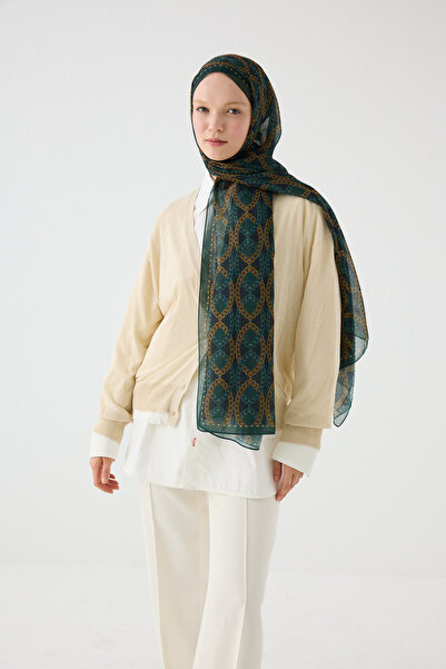 cs camellia scarf Πράγα Ράμι Σάλι - Σμαραγδένιο Πράσινο