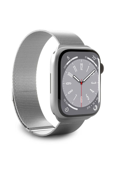 Puro 'MILANESE' watch band for Apple Watch 38–40–41mm, argento