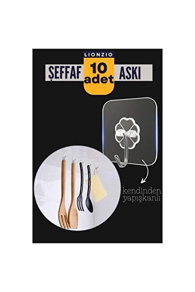 CT STONES Bfs 10-штучний прозорий самоклеючий міцний гачок для підвішування, ...