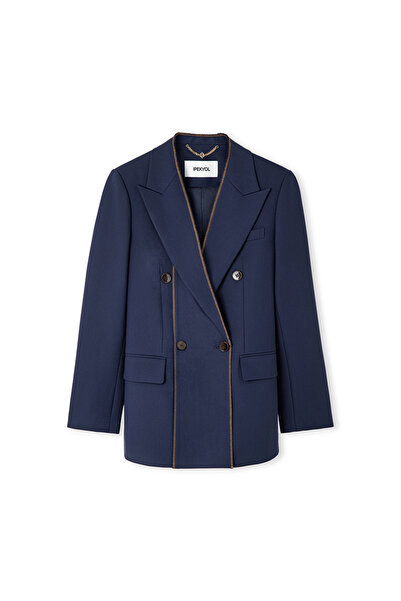 İpekyol Kontrast dikişli kruvaze blazer