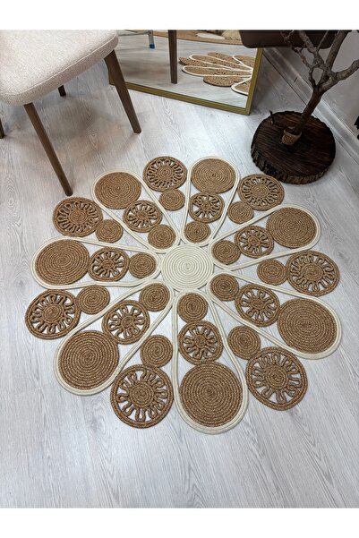 MaVaux Elora Doğal Hasır Jüt Kilim El Dokuması Özel Tasarım Salon Yatak Odası...