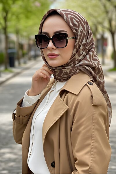 İmajButik Coffee/Mink Soft Digital Cotton Scarf