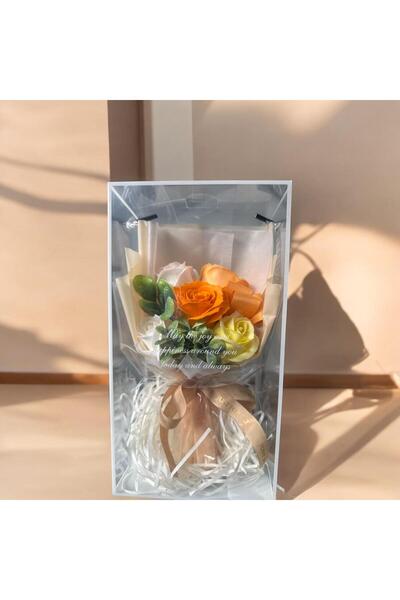 OEM Buchet de trandafiri din săpun Portocaliu– 27 cm / 14 cm /14 cm