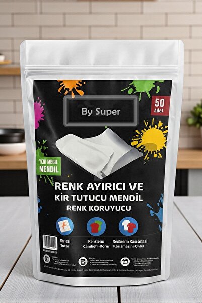 By Super Renk Ayırıcı Koruyucu Mendil Çamaşır Makinesi için 50'li