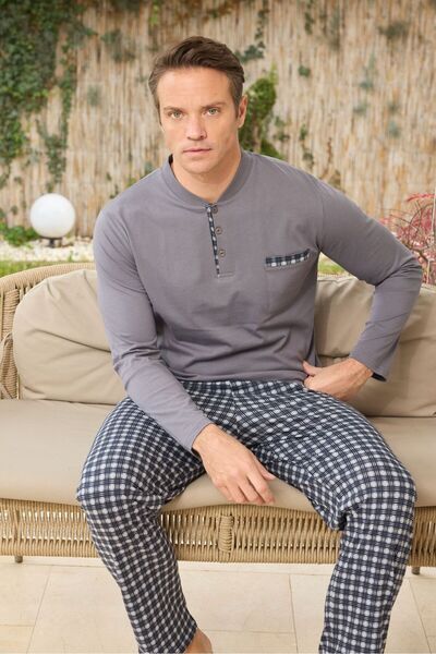 Pijamoni Men Homewear Pamuklu Erkek Pijama Takımı