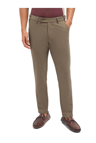 The Bear House Men's Solid Slim Fit Formal Trouser