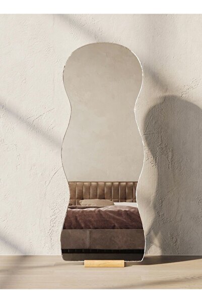 Raffine Modern Full Length Borderless Standing Hanging Floor Mirror with Wood...