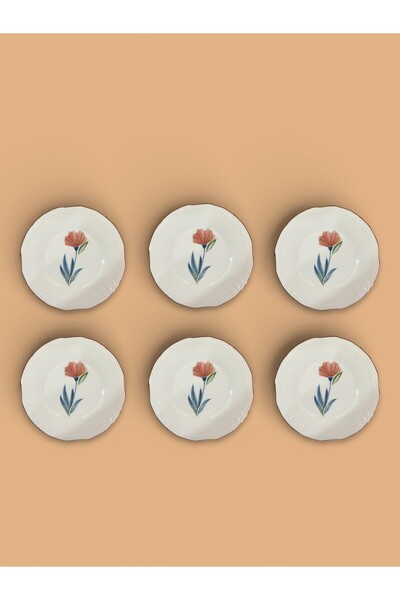 FARALYAHOME Porcelain Pasta Plate, Presentation Plate 20 cm Set of 6 with Pop...