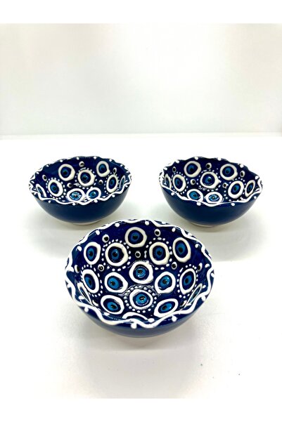 Emre Hediyelik طقم صواني تقديم مصنوعة يدويًا من حجر العين الشريرة مكون من 3 قطع