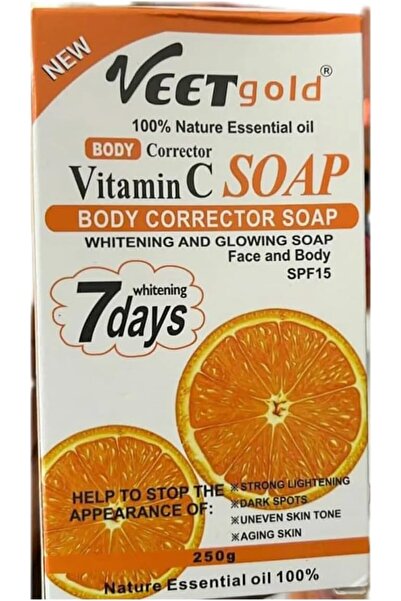 Other VeetGold Vitamin C Body Corrector Soap, 250g, Whitening, Glowing, Face and Body, SPF15