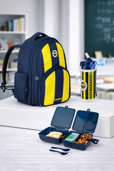 Fenerbahçe Yeni Sezon İlkokul Ortaokul Çanta Matara Beslenme Kabı Seti