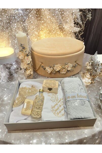 Inovius Trusou Botez cu 8 Piese + Cutie Catifea + Lumanare - TB900