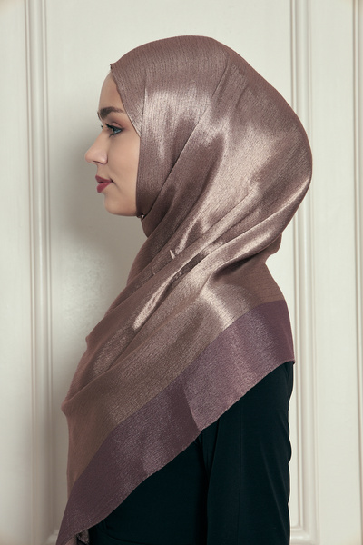 Gigiscarfs Veine Premium Viscose Shawl – Natural Cracked Texture, Shimmering, Flowy, Stylish and Elegant Posture – Coffee Copper –