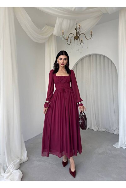 EtikaOnline Korseli Uzun Kiloş Elbise