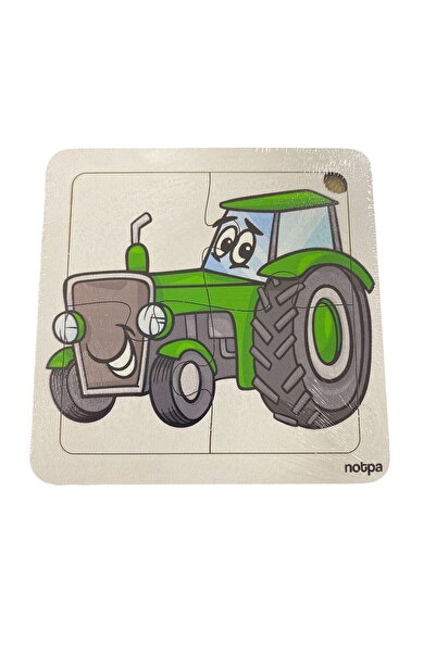 tüftürük Educational and Learning Wooden 4-Piece 13 X 13 Colorful Vehicles Co...