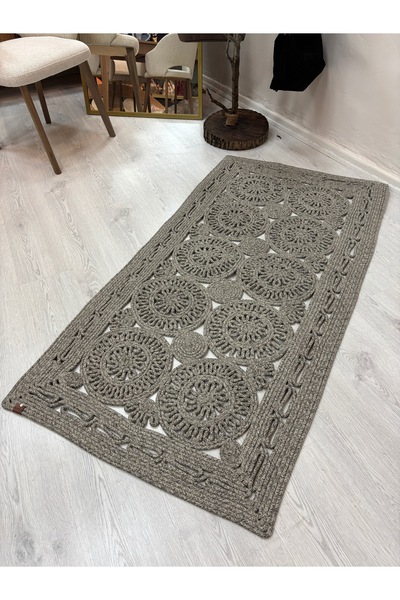 MaVaux Dune Natural Hasır Jüt Kilim El Dokuması Şık Tasarım Salon Yatak Odası...