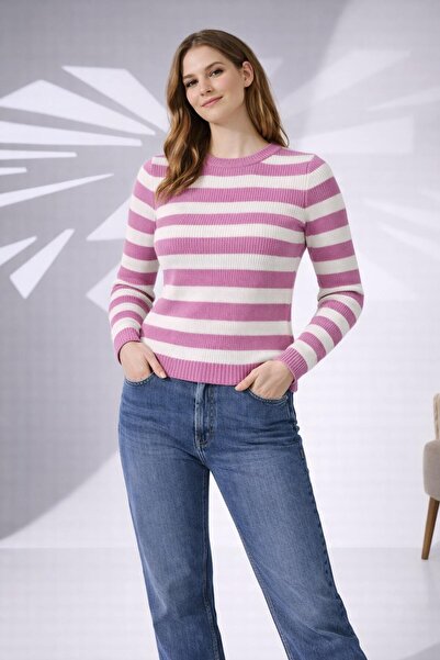 ModaPlaza Women's Striped Knit Sweater 5053