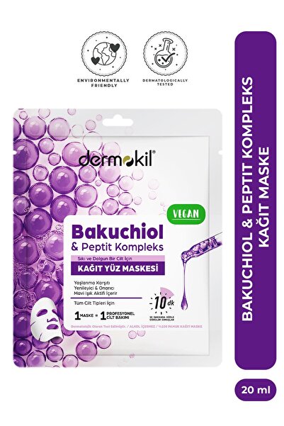 Dermokil Bakuchiol & Peptit Kompleks Yaşlanma Karşıtı ve Onarıcı Kağıt Yüz Ma...
