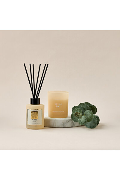 Lifestyle مجموعة ناشر عطر برائحة زنبق الياقوت مع شموع زجاجية