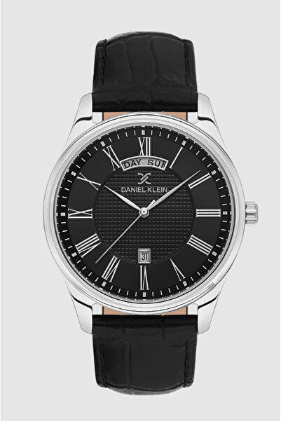 Daniel Klein Dk.1.13738-2 Leather Cord Steel Plated Men's Wristwatch with Cal...