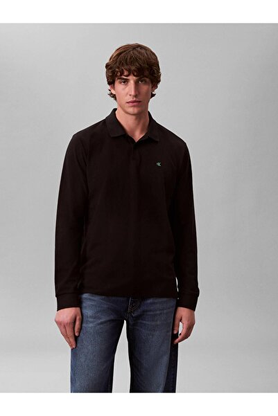 Calvin Klein Men's Ls Casual Pique Polo Sweatshirt Lv04Re201Gub1