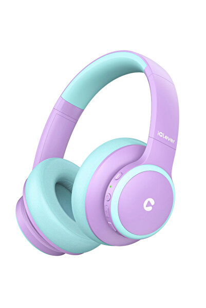 iClever BTH26 Gürültü Engelleme Özellikli Mor Yeşil Unisex Çocuk Kulak Üstü B...