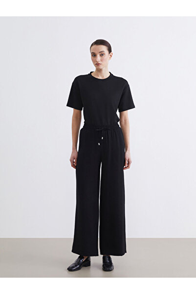 LC Waikiki Rmz Gi̇yi̇m Farkiyla Women's Wide Leg Pants with Waist Cord