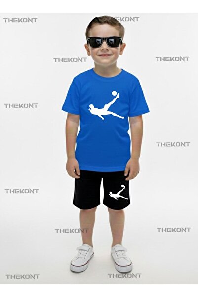 THEKONT Röveşata Sports Printed Shorts-T-Shirt Bottom Top Summer Set
