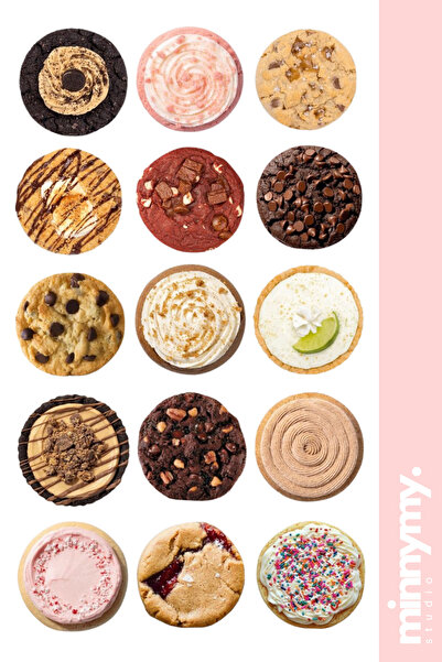 Minnymy Cookie Collection Sticker, Çıkartma, Ajanda, Günlük, Planlayıcı, Bull...