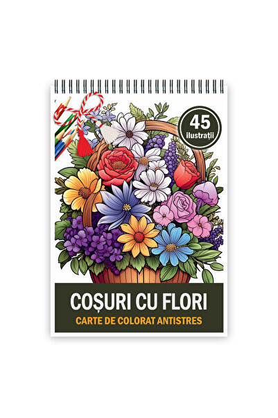 Legendary Gifts Martisor de colorat, format A5, cu spira metalica, model: Cos...