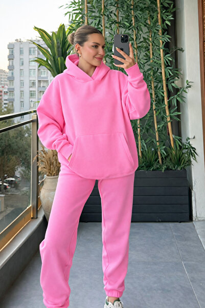 BayBayan ЖЕНСКИ 3-НИШЕН КАЗУАЛЕН ТРЕЙКСУИТ С КАПЮШОН И ВИСОКА ТАЛИЯ