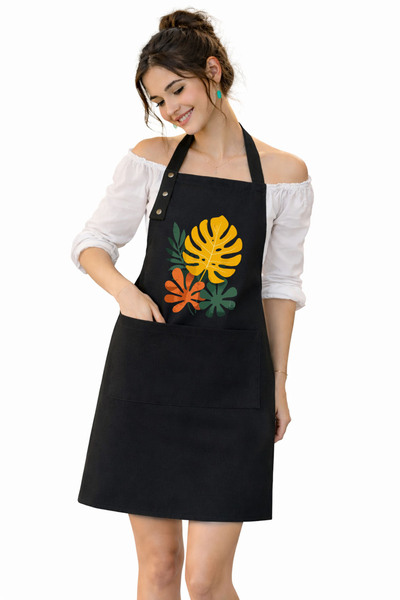 Hulganz Fabric Kitchen Apron Stain Resistant Water Repellent Fabric Colorfast...