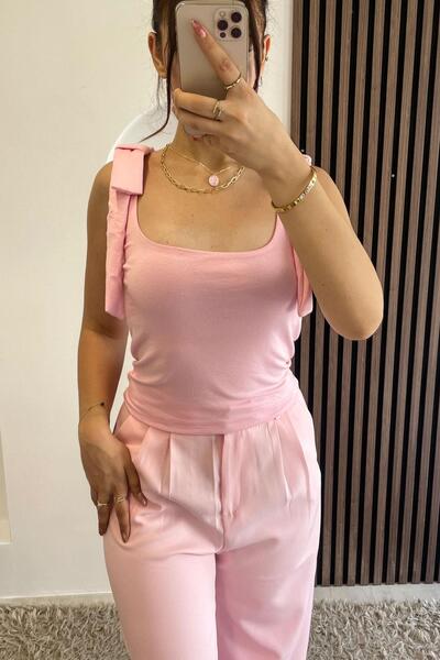 Noa&Noa Omuz Fiyonk Detay Crop-Pembe PEMBE