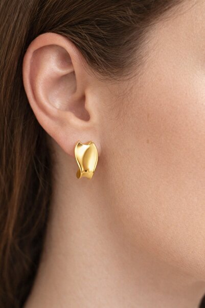 New Obsessions Gold Steel Wave Earrings