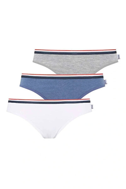 U.S. Polo Assn. Női fehér - kék melange - szürke melange 3 részes slip 66271