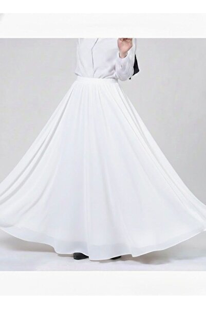 MERİT FASHION Kloş Şifon Uzun Etek