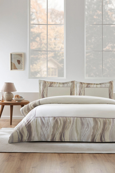 Özdilek Wavelet Ranforce Double Duvet Cover Set Brown