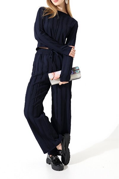 rushana Costum de damă cu volane, cu picior larg și elastic, cu detalii tip  ...