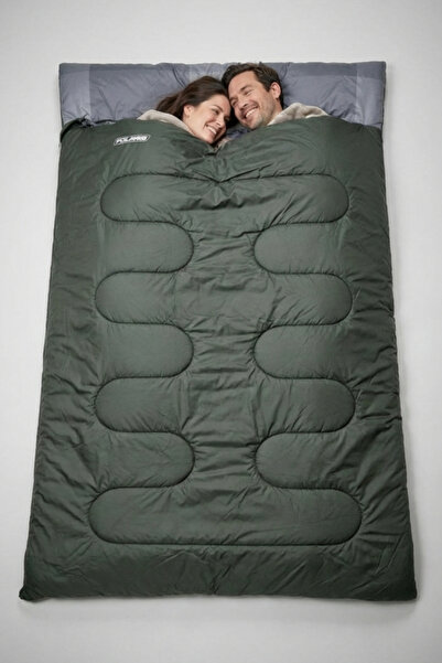 Solano -15°C Çift Kişilik Uyku Tulumu – Ayrılabilir Uyku Tulumu (HAKİ) Av, Ba...