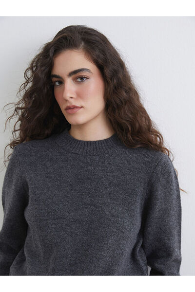 LC Waikiki Lcw Vision Anthracite Crew Neck Women's Knitwear Sweater