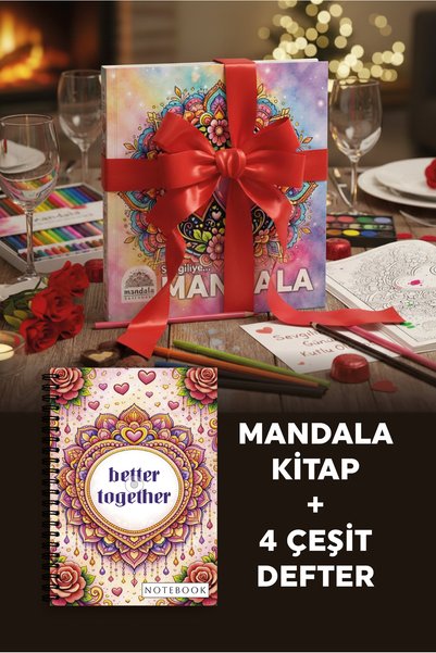 Art Terapi Mandala Yayınları SEVGİLİLER GÜNÜ ÖZEL MANDALA BOYAMA VE DEFTER SET