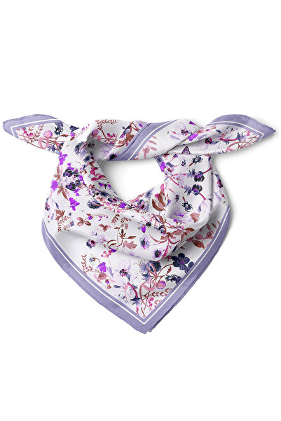 nehir eşarp Bandană eșarfă cu model floral în tonuri de violet 50x50 cm