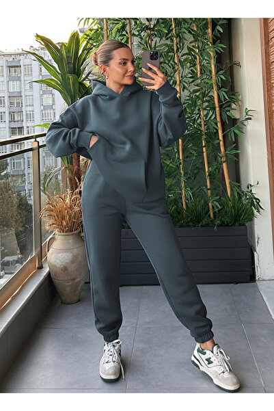 YAKAMEL Women's Thick Comfort Sweatshirt High Waist Tracksuit Set