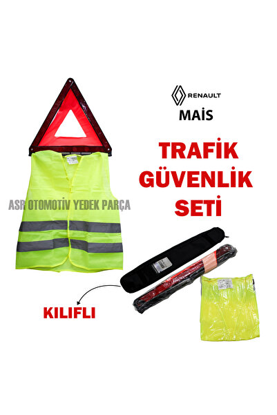 Sonsuz Parça Renault Araç Trafik Seti Üçgen Reflektör ve İkaz Yeleği Mais Orj...