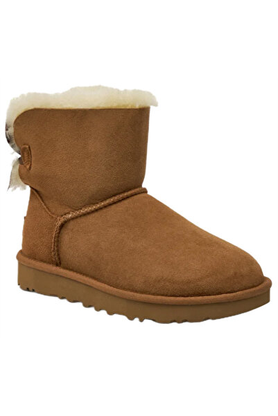 UGG Women's Mini Bailey Bow II Sheepskin Boots - Chestnut, Size 41 EU