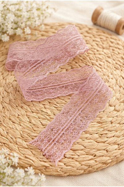 ZEYMERADE 10 Mt Δαντελένια κορδέλα διπλής στρώσης σε ροζ πούδρα, για γάμο, αρ...
