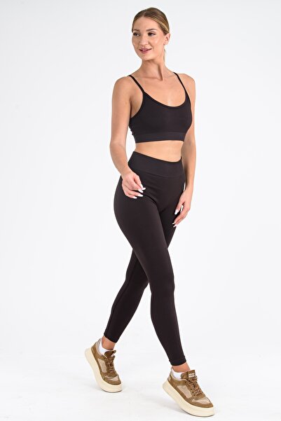 Leepsy بنطال ضيق نسائي خياطة مخفية ذو خصر عالٍ وخطوط غير مرئية T يبرز انحناءا...