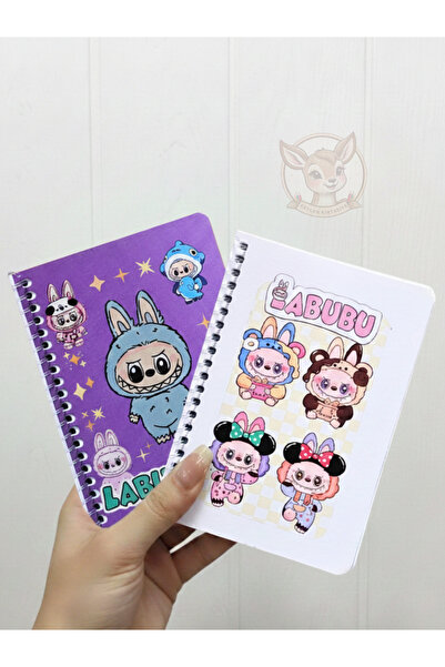 Ceylan Kırtasiye 2 li Labubu A6 Not Defteri 10 x 14 cm Ödev Defteri (2 li Set)