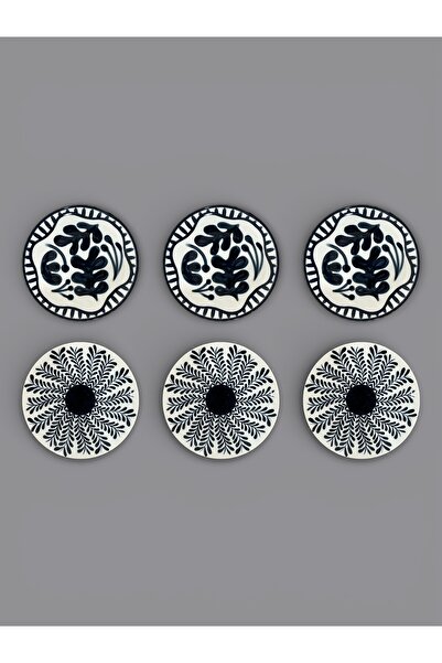 FARALYAHOME Porcelain Pasta Plate, Presentation Plate 6 Pieces 20 cm Mixed Se...